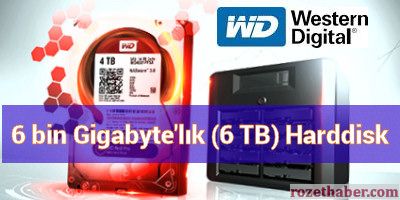 6 bin Gigabyte'lık (6 TB) Harddisk