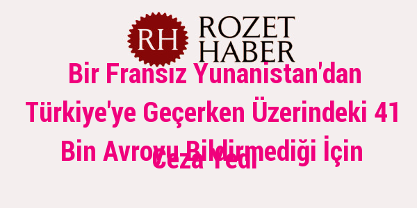 Bir Fransız Yunanistan'dan Türkiye'ye Geçerken Üzerindeki 41 Bin Avroyu Bildirmediği İçin Ceza Yedi