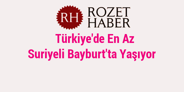 Türkiye'de En Az Suriyeli Bayburt'ta Yaşıyor Türkiye'de En Az Suriyeli Bayburt'ta Yaşıyor