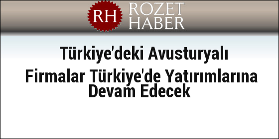 Türkiye'deki Avusturyalı Firmalar Türkiye'de Yatırımlarına Devam Edecek
