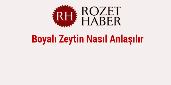 Boyalı Zeytin Nasıl Anlaşılır Boyalı Zeytin Nasıl Anlaşılır
